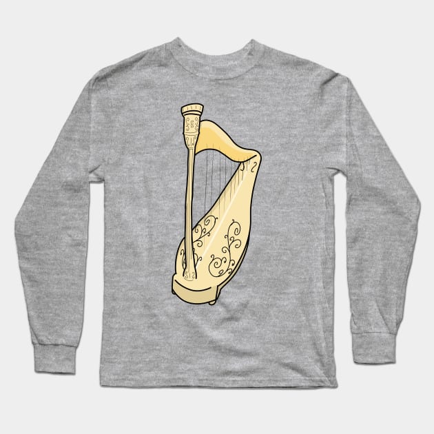 Golden Harp Long Sleeve T-Shirt by Jamtastic